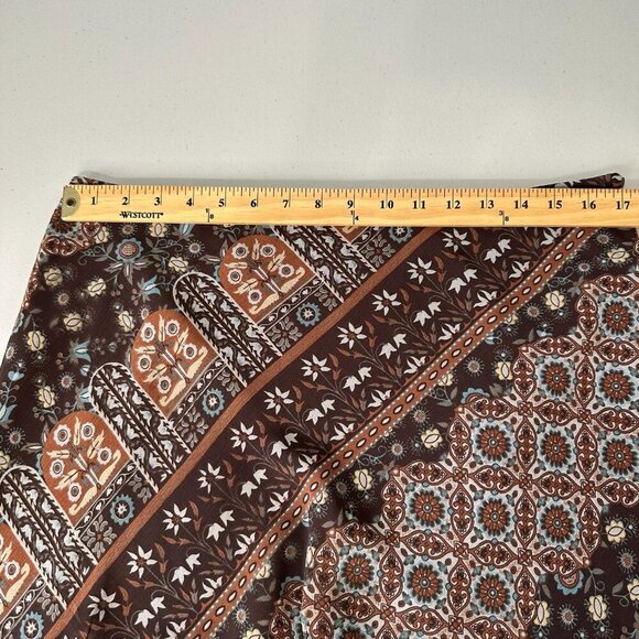 Y2K Nine & Co Brown Knee Length Skirt Floral Ruffle Size 12 - Picture 5 of 7